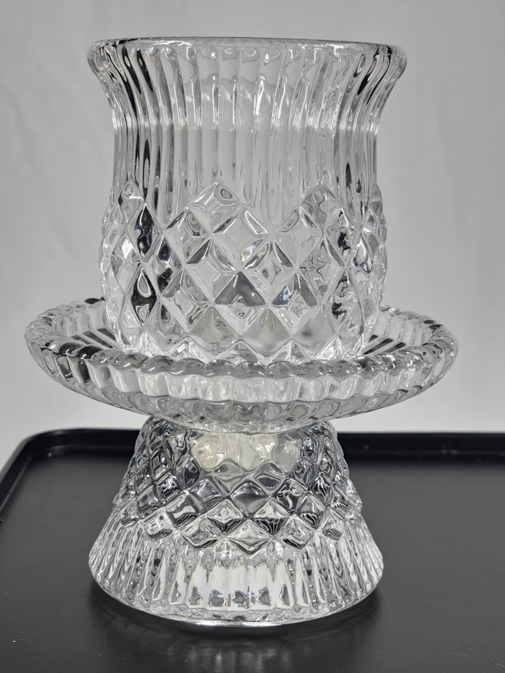 PartyLite Williamsburg Votive Candle Holders Pair P7654 – Retired Clear Glass